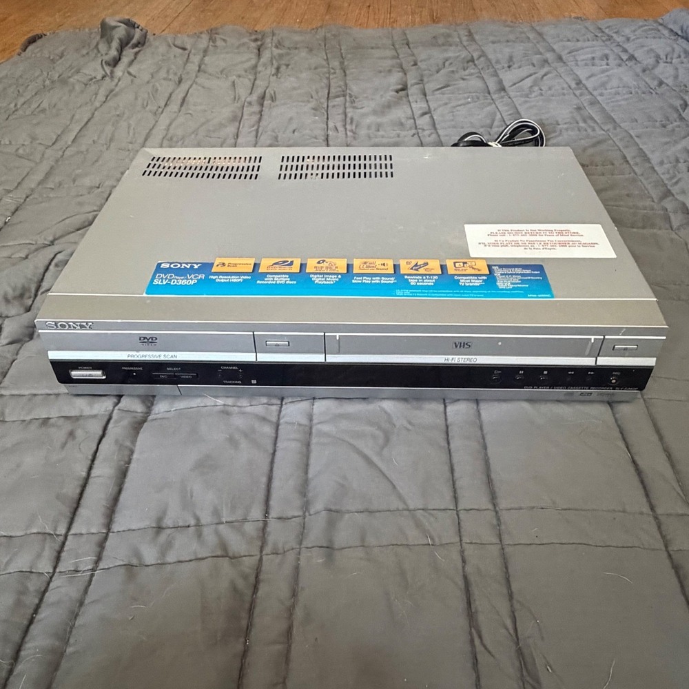 Sony SLV-D360P DVD VCR Combo Player Progressive Scan Hi-Fi Stereo Silver -READ